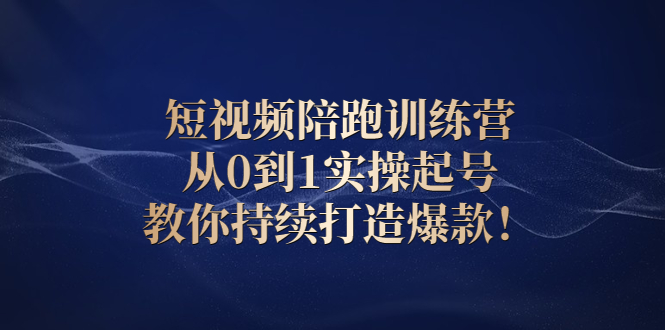 短视频陪跑训练营：从0到1实操起号，教你持续打造爆款！-云网创资源站