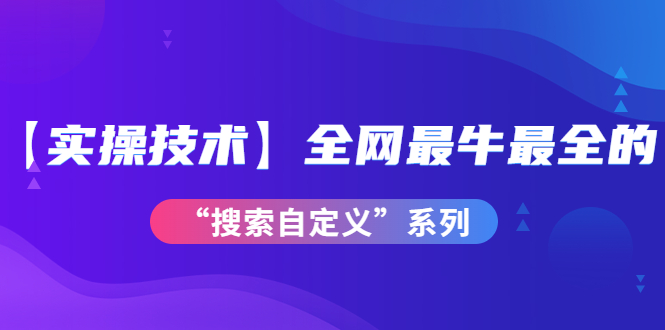 【实操技术】全网最牛最全的“搜索自定义”系列！价值698元-云网创资源站