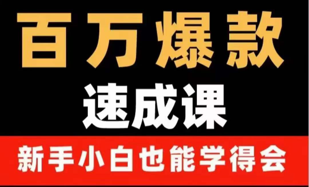 百万爆款速成课：用数据思维做爆款，小白也能从0-1打造百万播放视频-云网创资源站