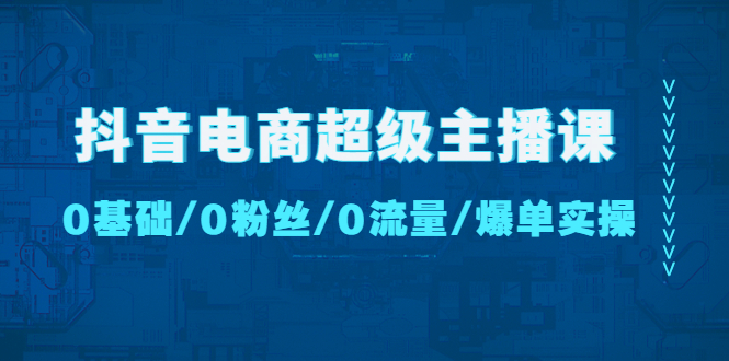 抖音电商超级主播课：0基础、0粉丝、0流量、爆单实操！-云网创资源站