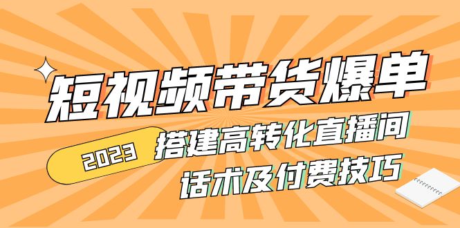 2023短视频带货爆单 搭建高转化直播间 话术及付费技巧(无中创水印)-云网创资源站