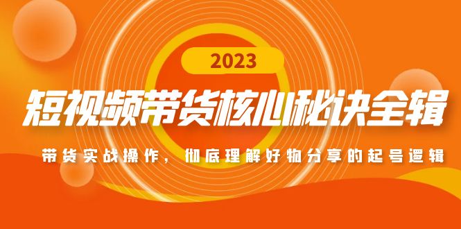 短视频带货核心秘诀全辑：带货实战操作，彻底理解好物分享的起号逻辑-云网创资源站