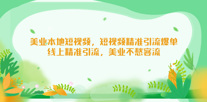 美业本地短视频，短视频精准引流爆单，线上精准引流，美业不愁客流-云网创资源站