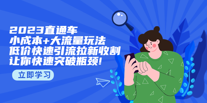 2023直通小成本+大流量玩法，低价快速引流拉新收割，让你快速突破瓶颈!-云网创资源站