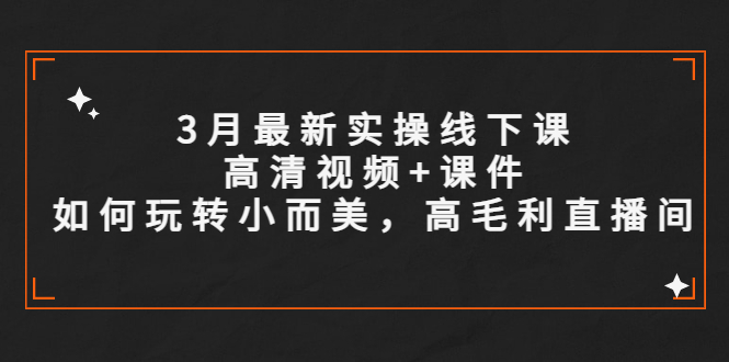 3月最新实操线下课高清视频+课件，如何玩转小而美，高毛利直播间-云网创资源站