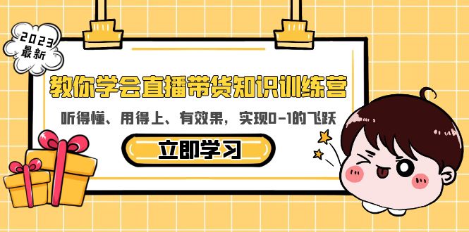 教你学会直播带货知识训练营，听得懂、用得上、有效果，实现0-1的飞跃-云网创资源站