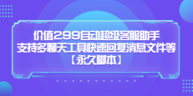 价值299自动超级客服助手，支持多聊天工具快速回复消息文件等【永久脚本】-云网创资源站