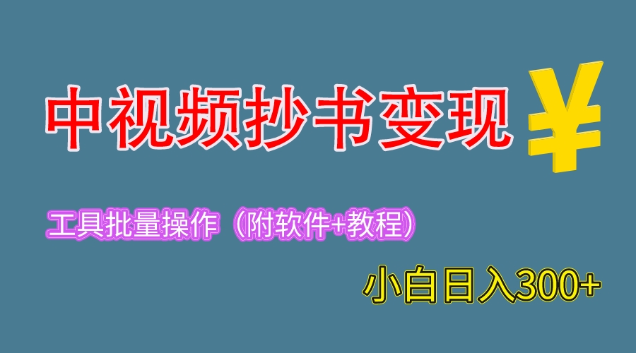 2023中视频抄书变现，一天300+，特别适合新手操作的副业-云网创资源站