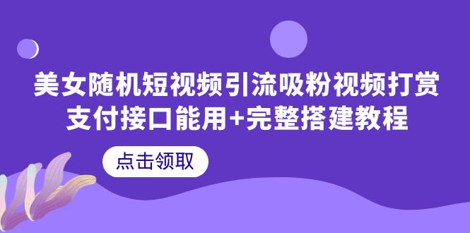 美女随机短视频引流吸粉视频打赏支付接口能用+完整搭建教程-云网创资源站