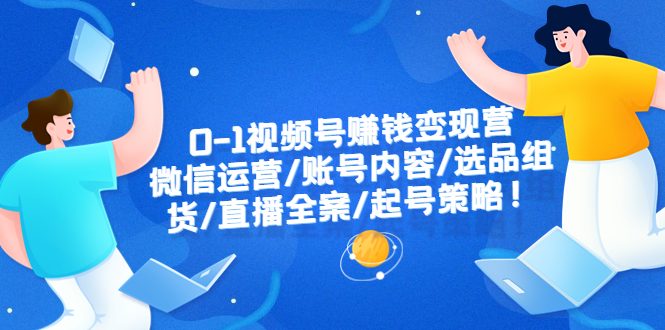 0-1视频号赚钱变现营：微信运营-账号内容-选品组货-直播全案-起号策略！-云网创资源站