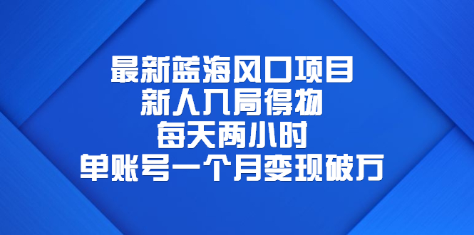 最新蓝海风口项目，新人入局得物，每天两小时，单账号一个月变现破万-云网创资源站