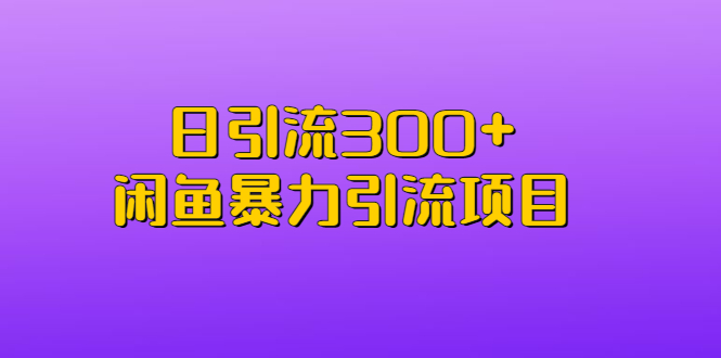 日引流300+闲鱼暴力引流项目-云网创资源站