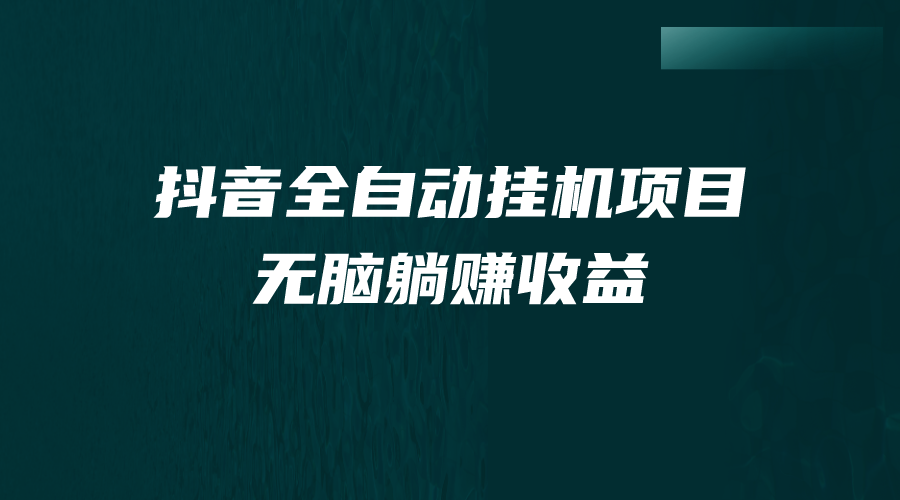 抖音全自动挂机薅羊毛，单号一天5-500＋，纯躺赚不用任何操作-云网创资源站