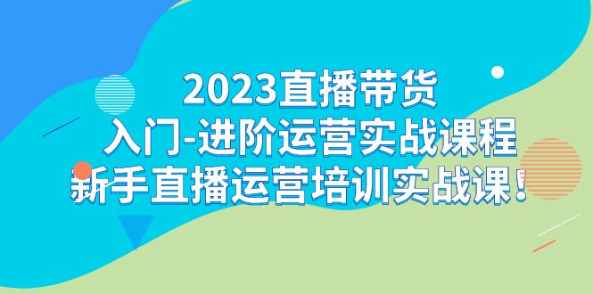 2023直播带货入门-进阶运营实战课程：新手直播运营培训实战课！-云网创资源站