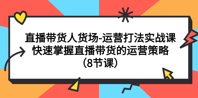 直播带货人货场-运营打法实战课：快速掌握直播带货的运营策略-云网创资源站