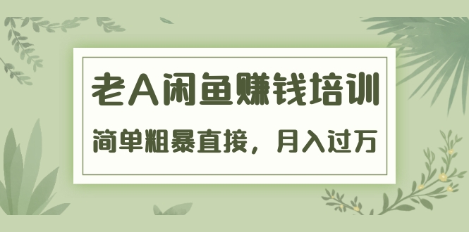 《老A闲鱼赚钱培训》简单粗暴直接，月入过万真正的闲鱼战术实课-云网创资源站