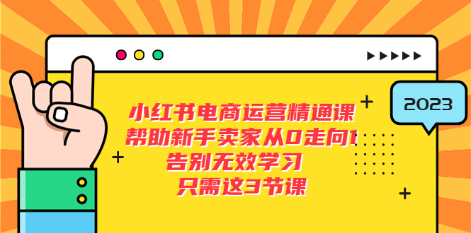 小红书电商·运营精通课，帮助新手卖家从0走向1 告别无效学习-云网创资源站