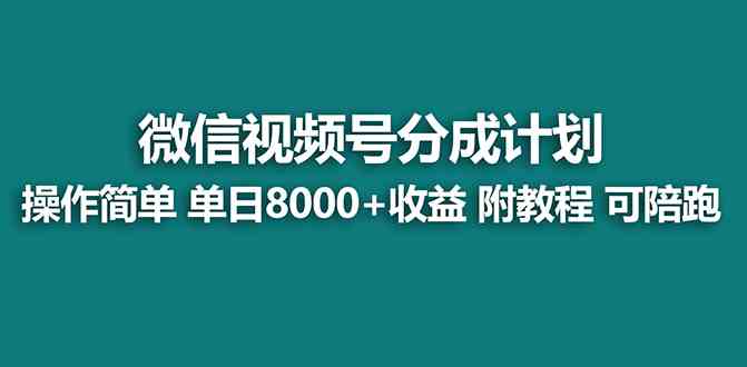 【蓝海项目】视频号分成计划最新玩法，单天收益8000+，附玩法教程，24年…-云网创资源站