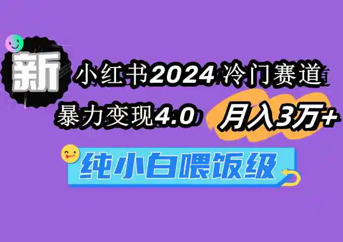 小红书2024冷门赛道 月入3万+ 暴力变现4.0 纯小白喂饭级-云网创资源站