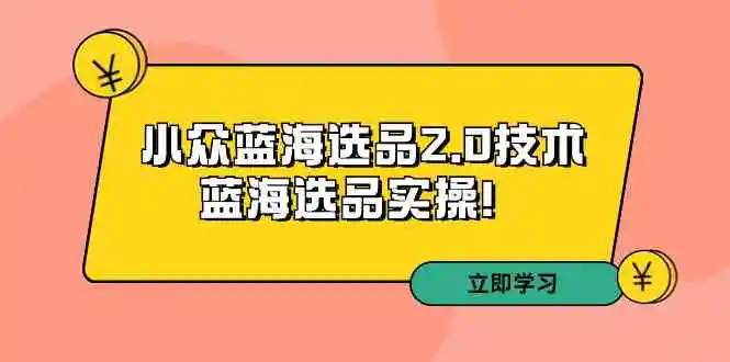 拼多多培训第33期：小众蓝海选品2.0技术-蓝海选品实操！-云网创资源站