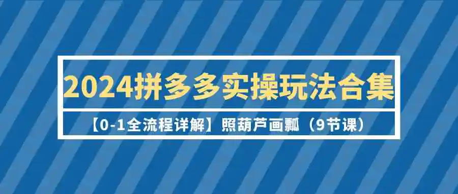 2024拼多多实操玩法合集【0-1全流程详解】照葫芦画瓢-云网创资源站