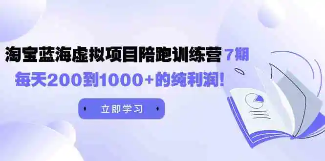 黄岛主《淘宝蓝海虚拟项目陪跑训练营7期》每天200到1000+的纯利润-云网创资源站