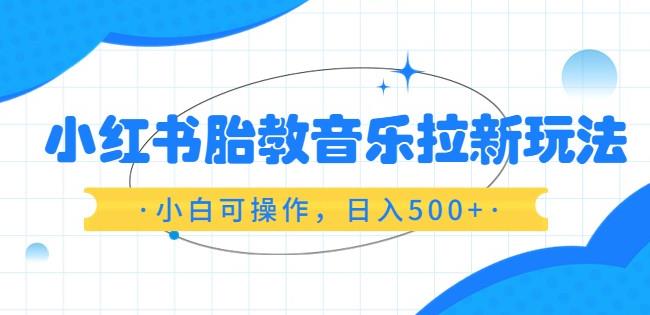 小红书胎教音乐拉新玩法，小白可操作，日入500+【揭秘】-云网创资源站