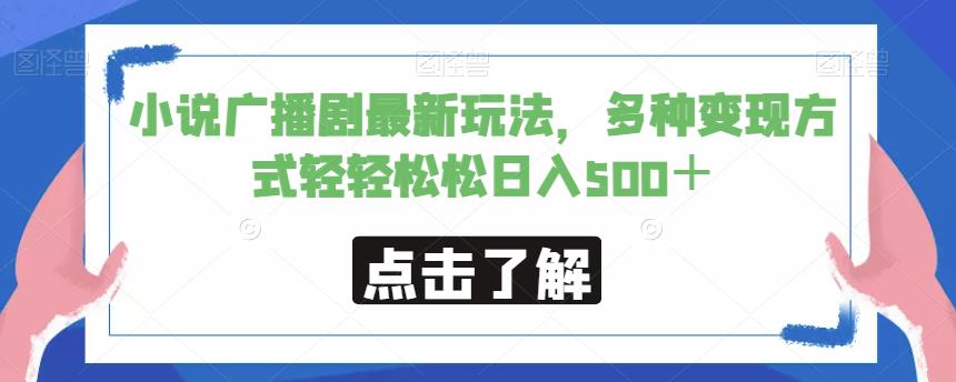 小说广播剧最新玩法，多种变现方式轻轻松松日入500＋【揭秘】-云网创资源站