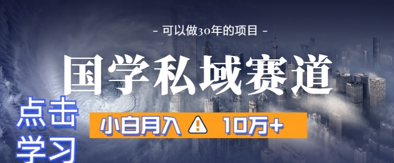 暴力国学私域赛道，小白月入10万+，引流+转化完整流程【揭秘】-云网创资源站