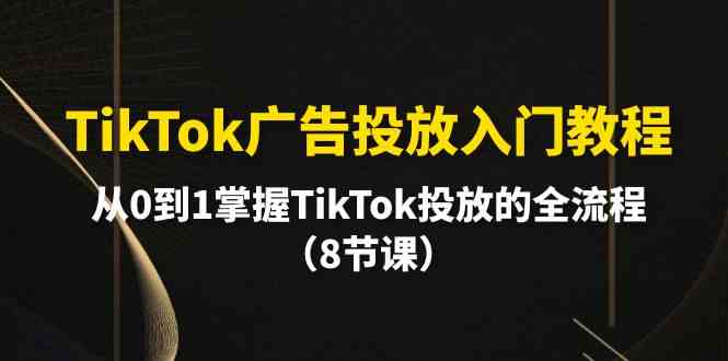 TikTok广告投放入门教程，从0到1掌握TikTok投放的全流程-云网创资源站