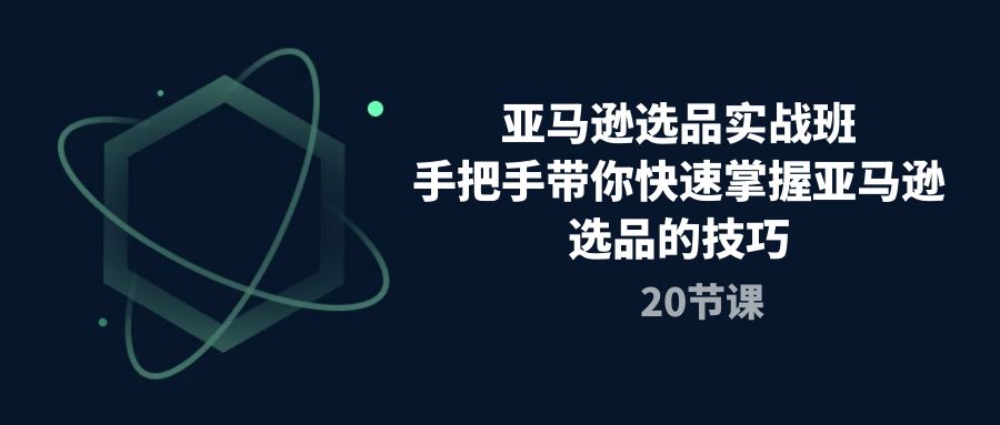 亚马逊选品实战演练班，从零陪你快速上手亚马逊选品技巧-云网创资源站