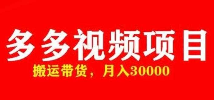 多多带货视频快速50爆款拿带货资格，搬运带货，月入30000【全套脚本+详细玩法】-云网创资源站