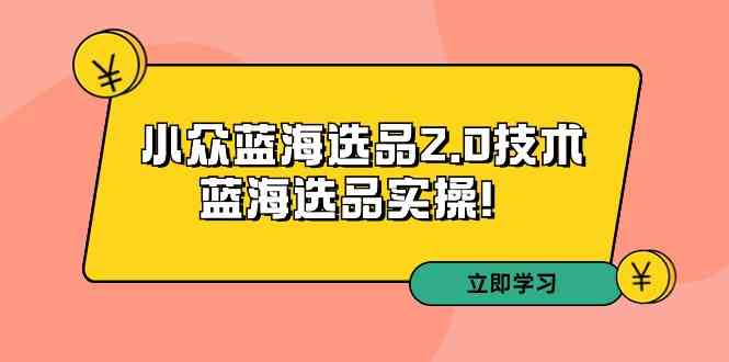 拼多多培训第33期：小众蓝海选品2.0技术-蓝海选品实操-云网创资源站