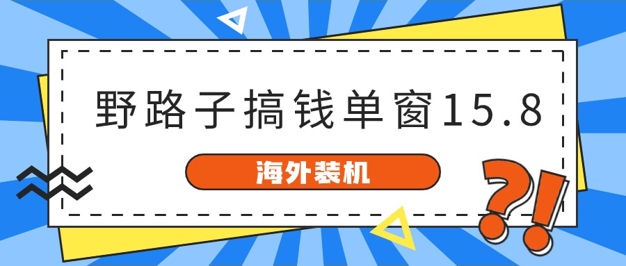 国外攒机，歪门邪道弄钱，单对话框15.8，亲自测试已转现10000-云网创资源站