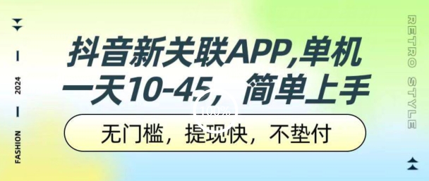 抖音新关系APP，单机版一天10-45.零门槛，取现快，不垫款，可以多机器设备-云网创资源站