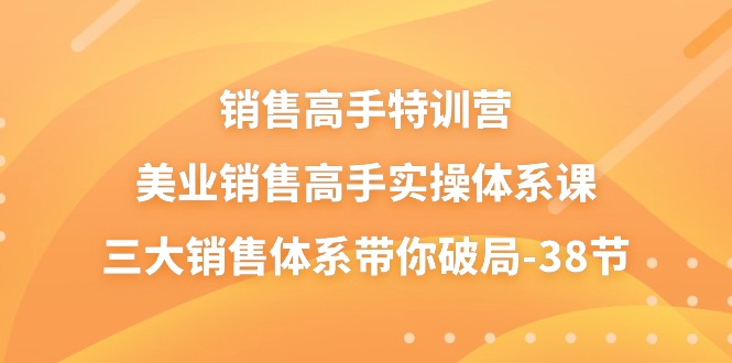 销售高手特训营，美业销售高手实操体系课，三大销售体系带你破局（38节）-云网创资源站