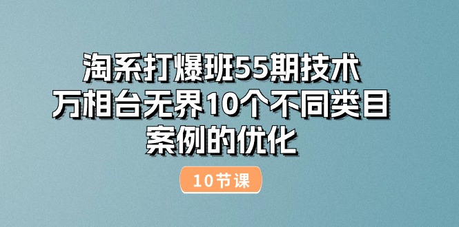 淘系打爆班55期技术：万相台无界10个不同类目案例的优化（10节）-云网创资源站