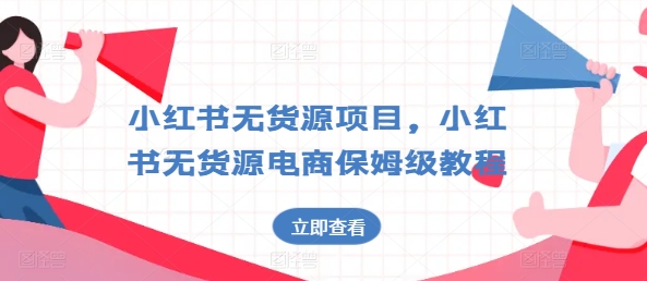 小红书的无货源电商新项目，小红书的无货源电商家庭保姆级实例教程【揭密】-云网创资源站