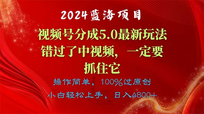 2024蓝海项目，微信视频号分为方案5.0全新游戏玩法，错过中视频，一定要抓住…-云网创资源站