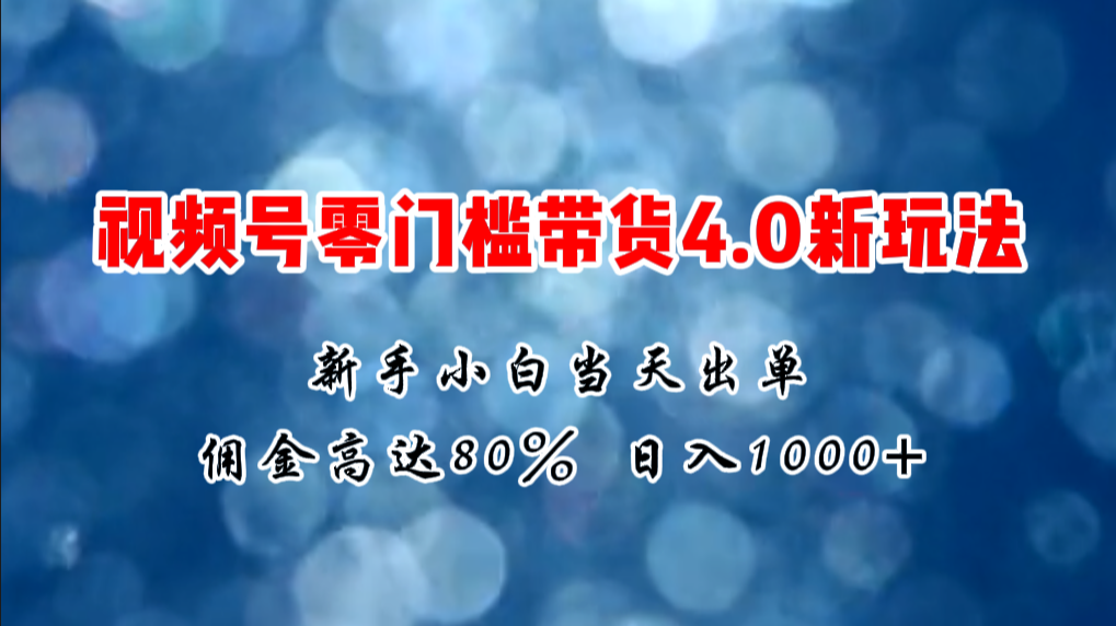 微信视频号零门槛带货4.0新玩法，新手小白当天见收益，日入1000+-云网创资源站