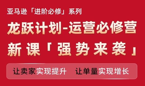 亚马逊进阶必修系列，龙跃计划-运营必修营新课，让卖家实现提升 让单量实现增长-云网创资源站