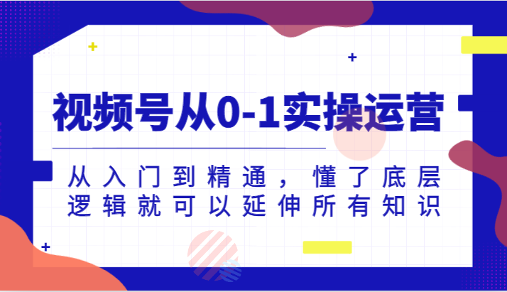 视频号从0-1实操运营，从入门到精通，懂了底层逻辑就可以延伸所有知识（更新2024.7）-云网创资源站