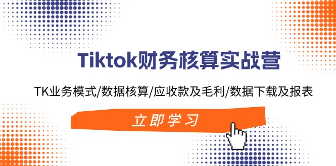 Tiktok财务核算实战营：TK业务模式/数据核算/应收款及毛利/数据下载及报表-云网创资源站