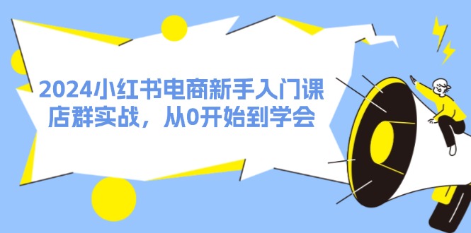 2024小红书电商新手入门课，店群实战，从0开始到学会（31节）-云网创资源站