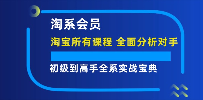 淘系会员【淘宝所有课程，全面分析对手】，初级到高手全系实战宝典-云网创资源站