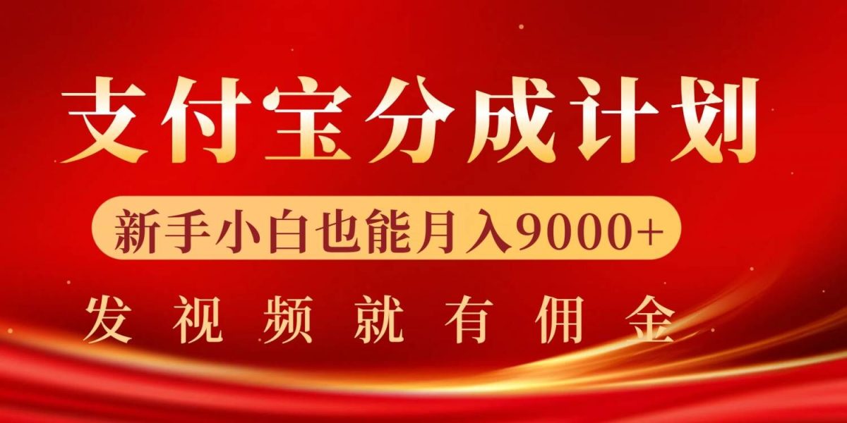 支付宝视频分成计划，一万播放200-300+，抓紧来干-云网创资源站