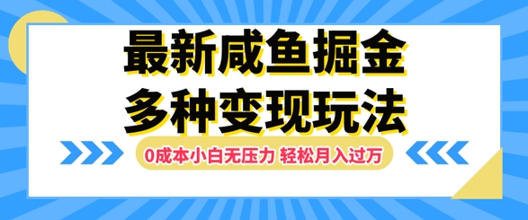 最新咸鱼掘金玩法，0成本小白无压力，多种变现方式，轻松月入过W-云网创资源站