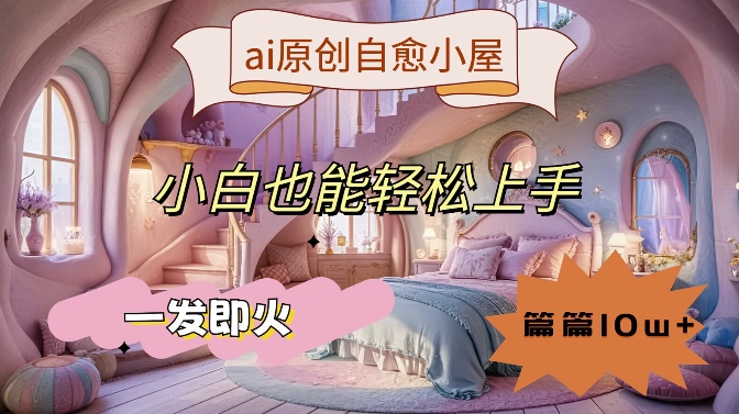 ai原创设计痊愈小房子，新手也可以快速上手，一发即火，每篇10w 【揭密】-云网创资源站