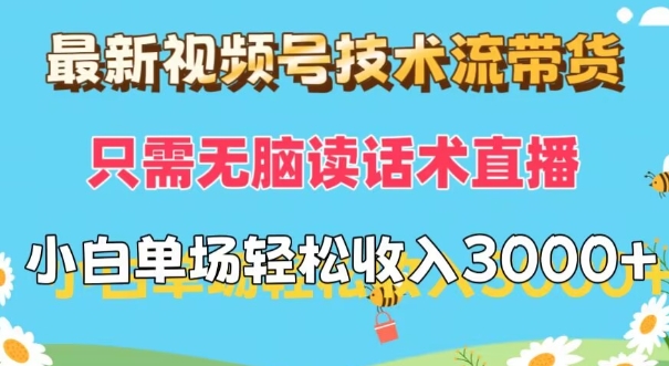 新视频号技术控卖货，仅需没脑子读销售话术直播间，小白单场直播纯收益都可以轻松做到3k-云网创资源站