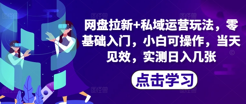 百度云盘引流 私域流量运营游戏玩法，零基础入门，小白可实际操作，当日奏效-云网创资源站